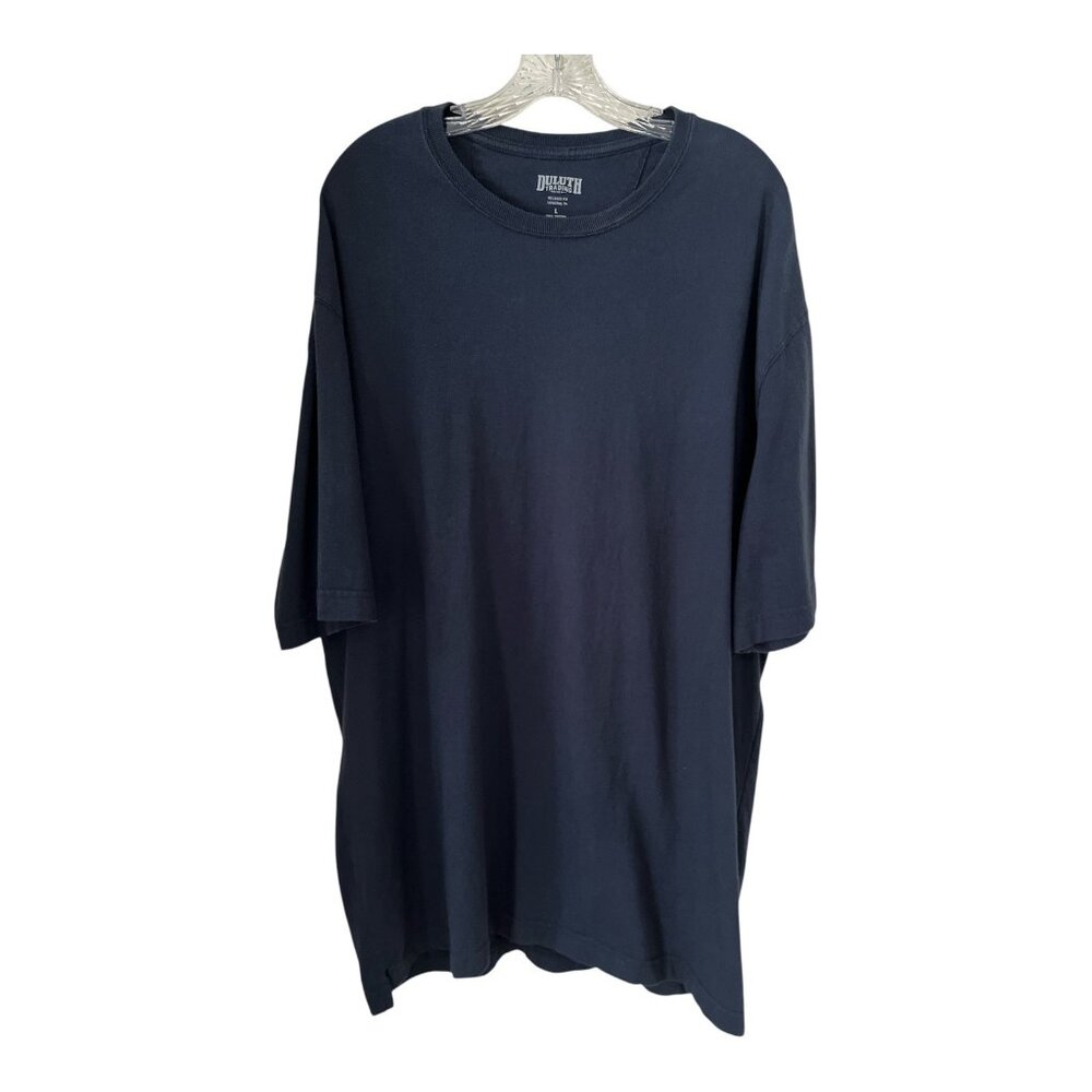 Duluth Trading Co. Longtail T Shirt Men’s Large | Relaxed Fit | Navy Blue | 100%